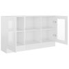 Vitrina De Madera Contrachapada Blanco Brillo 120x30,5x70 Cm