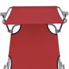 Tumbona Plegable Con Toldo De Aluminio Rojo