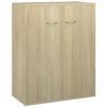 Aparador De Madera Contrachapada Color Roble Sonoma 60x30x75 Cm Marrón