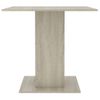 Mesa De Comedor De Madera Contrachapada Color Roble 80x80x75 Cm Marrón