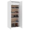 Mueble Zapatero De Madera Contrachapada Blanco 80x35,5x180 Cm