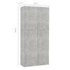 Mueble Zapatero Madera Contrachapada Gris 80x35,5x180 Cm