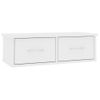 Estante De Cajones Para Pared Madera Contrachapada 60x26x18,5cm Blanco