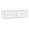 Estante Cajones Pared Contrachapada Blanco Brillo 60x26x18,5cm