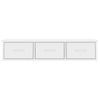 Estante Cajones Pared Contrachapada Blanco Brillo 88x26x18,5cm