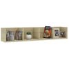 Estante De Pared Para Cd Contrachapada Color Roble 100x18x18 Cm Beige