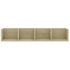 Estante De Pared Para Cd Contrachapada Color Roble 100x18x18 Cm Beige