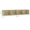 Estante De Pared Para Cd Contrachapada Color Roble 100x18x18 Cm Beige