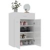 Mueble Zapatero De Contrachapada Blanco Brillante 60x35x84 Cm