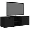 Mueble De Tv Madera Contrachapada Negra 120x34x37 Cm