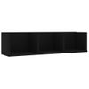 Estante De Pared Para Cd Madera Contrachapada Negro 75x18x18cm