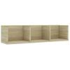 Estante De Pared Para Cd Contrachapada Color Roble 75x18x18cm Beige