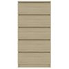 Aparador Con Cajones Contrachapada Color Roble 60x35x121 Cm Beige