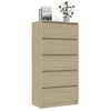 Aparador Con Cajones Contrachapada Color Roble 60x35x121 Cm Beige