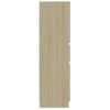 Aparador Con Cajones Contrachapada Color Roble 60x35x121 Cm Beige