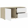 Mueble Para Tv Madera Contrachapada Blanco Y Roble 80x34x36 Cm