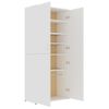 Mueble Zapatero De Madera Contrachapada Blanco 80x39x178 Cm