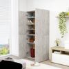 Mueble Zapatero Contrachapada Gris Hormigón 80x39x178 Cm