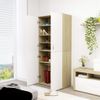 Mueble Zapatero Contrachapada Blanco Y Roble 80x39x178 Cm Beige