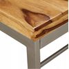 Mesa De Comedor De Madera Maciza De Sheesham Y Acero 180 Cm Marrón