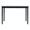 Mesa De Comedor De Madera Maciza De Caucho Negro 114x71x75 Cm