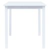 Mesa De Comedor De Madera Maciza De Caucho Blanco 114x71x75 Cm