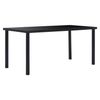 Mesa De Comedor De Vidrio Templado Negro 160x80x75 Cm