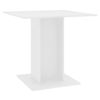 Mesa De Comedor De Madera Contrachapada Blanco 80x80x75 Cm