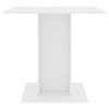 Mesa De Comedor De Madera Contrachapada Blanco 80x80x75 Cm