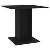 Mesa De Comedor De Madera Contrachapada Negro 80x80x75 Cm