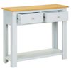 Mesa Consola De Madera Maciza De Roble 83x30x73 Cm Gris