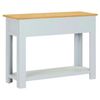 Mesa Consola De Madera Maciza De Roble 83x30x73 Cm Gris