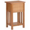 Mesa Revistero Con Cajón Madera Maciza De Roble 35x27x55 Cm Marrón