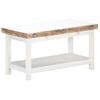 Mesa De Centro Extensible Madera Mango Blanca 90x(45-90)x45 Cm