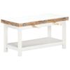 Mesa De Centro Extensible Madera Mango Blanca 90x(45-90)x45 Cm