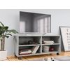 Mueble De Tv Con Ruedas Contrachapada Gris Hormigón 90x35x35 Cm