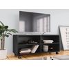 Mueble De Tv Con Ruedas Madera Contrachapada Negro 90x35x35 Cm