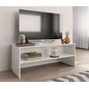 Mueble De Tv Madera Contrachapada Blanco Brillante 100x40x40 Cm