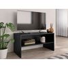 Mueble Para Tv Madera Contrachapada Negro 80x40x40 Cm