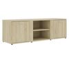 Mueble De Tv Madera Contrachapada Color Roble 120x34x37 Cm Marrón