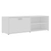 Mueble Tv Madera Contrachapada Blanco Brillante 120x34x37 Cm