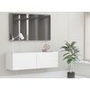 Mueble Para Tv Pared Madera Contrachapada Blanco 100x30x30 Cm