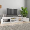 Mueble Tv Madera Contrachapada Blanco Brillante 140x40x35,5cm