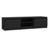 Mueble De Tv Madera Contrachapada Negro 140x40x35,5 Cm