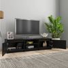 Mueble De Tv Madera Contrachapada Negro 140x40x35,5 Cm