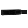 Mueble De Tv Madera Contrachapada Negro 140x40x35,5 Cm