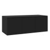 Mueble Para Tv Madera Contrachapada Negro 80x34x30 Cm