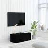 Mueble Para Tv Madera Contrachapada Negro 80x34x30 Cm