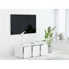 Mueble Tv Madera Contrachapada Blanco Brillante 80x34x30 Cm