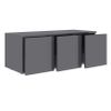 Mueble Tv Madera Contrachapada Gris Brillante 80x34x30 Cm